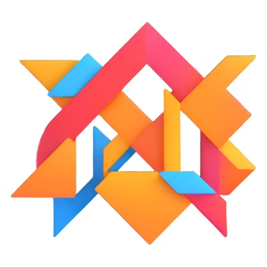 AI-themed emoji, abstract AI logo, geometric shapes, modern look sticker