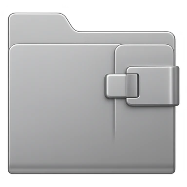 modern metallic folder tab latch, minimal and sleek design, smooth surfaces, contemporary style sticker