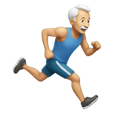 old man running sticker