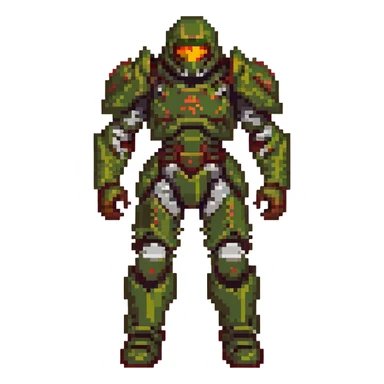 doom slayer, detailed armor, intense expression, action pose sticker