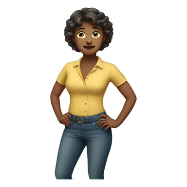 Lady with hands on hips sticker