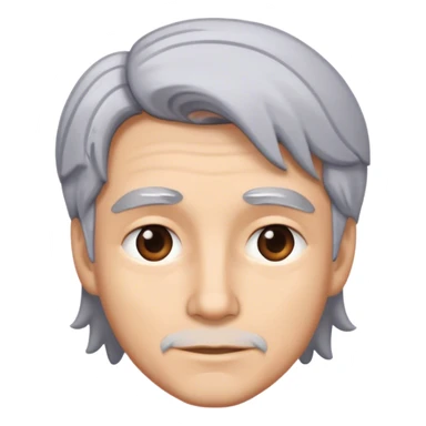 Add streaks of gray hair, slightly wavy sticker