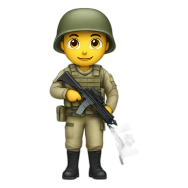 soldier with Israel flag sticker