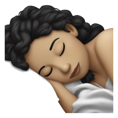 A pale gurl with messy black hair sleeping sticker