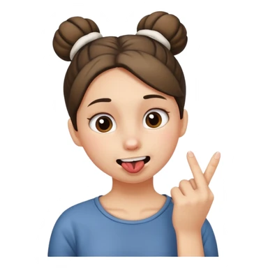 Una persona con moño , mordiéndose el dedo  sticker