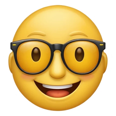 cartoon sticker of a smiling emoji with sunglasses, colorful and cheerful, no text, suitable for WhatsApp and Instagram sticker