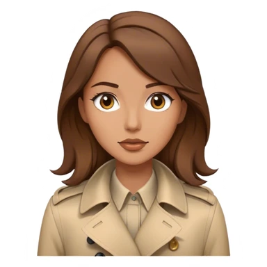 Women with brown heir in trench sticker