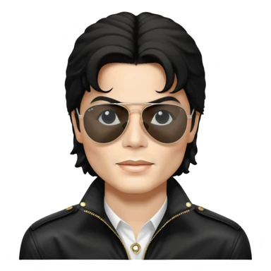 Michael Jackson, white, wearing Ray-Ban sunglasses sticker