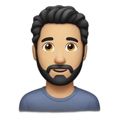 Handsome man with black hair and beard sticker