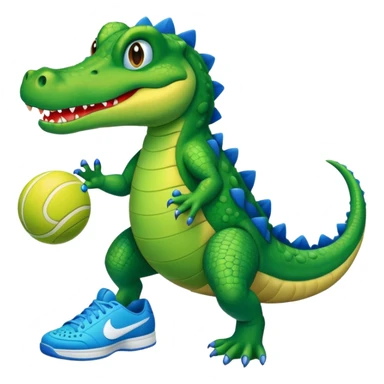 Quiero un cocodrilo con patas y tenis azules sticker