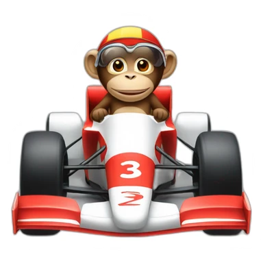 monkey driving a formula one car sticker
