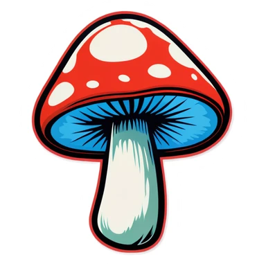 Pop art mushroom sticker