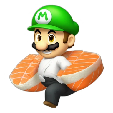 sushi-mario-luigi-jump sticker