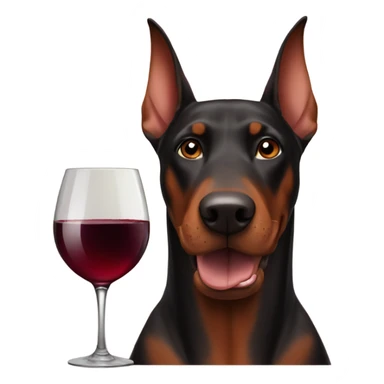 Red wine and doberman sticker