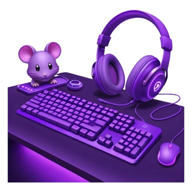 purple gaming setup sticker