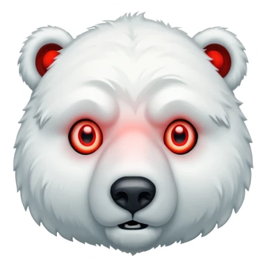 A different, creepy polar bear emoji that can be copied sticker