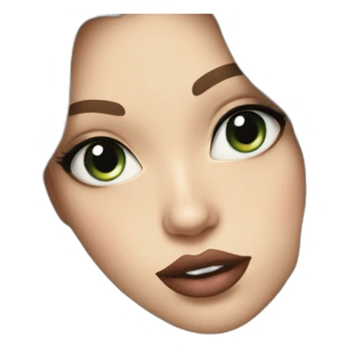 white girl with wavy long black hair and juicy lips sticker