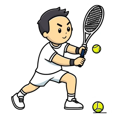 man playing tennis sticker