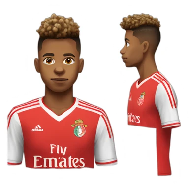 David Neres with Benfica jersey but sad and stoic sticker