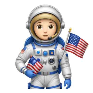 astronaut us flag sticker