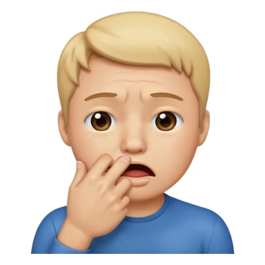 Crying with hand over mouth in a fist  sticker