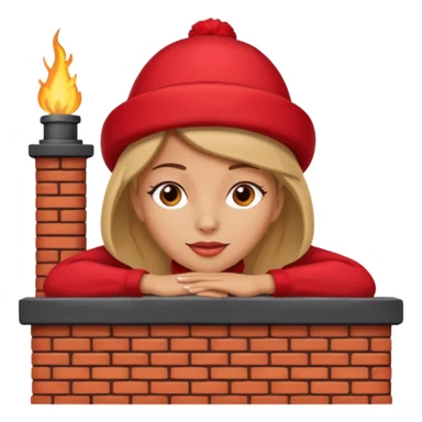 Female lie down on a chimney sticker