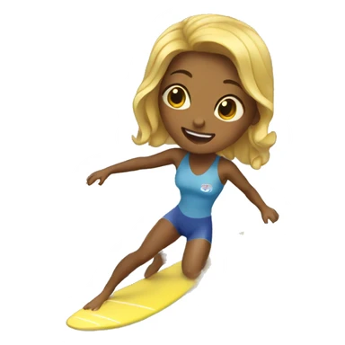 Surfing girl on the wave  sticker