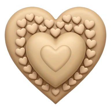 Soft beige heart with other hearts around it sticker