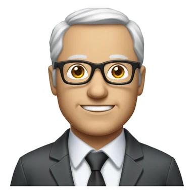 50 year old white male with glasses thinning salt and pepper hair dressed in business casual clothing sticker