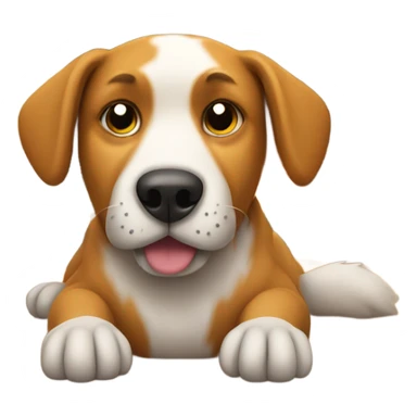 Dog by fireplace  sticker