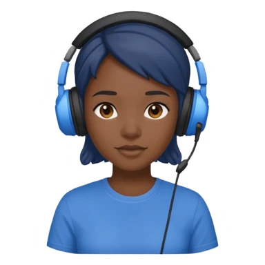 black girl streamer with blue gaming head set sticker