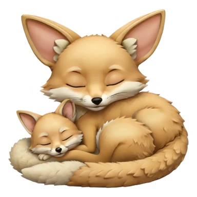 a fennec sleeping sticker