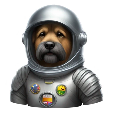 Bouvier des Flanders in a space suit sticker