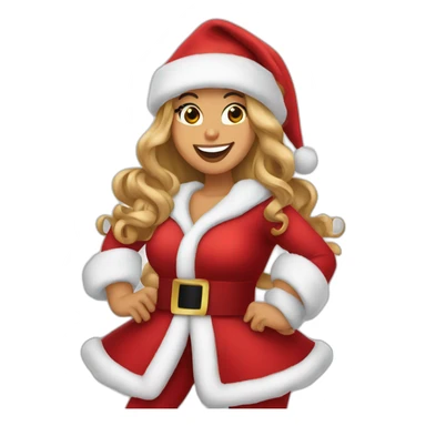 Mariah Carey dressed as Santa singing sticker