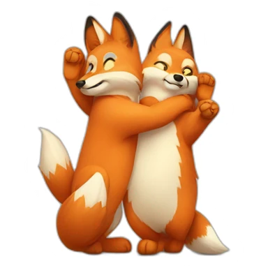 Two Fox paws clapping high five sticker