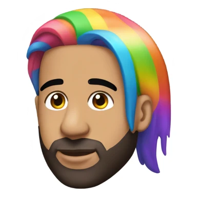 Generate emoji of Drake with rainbow hair sticker