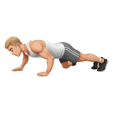 White man doing pushups  sticker
