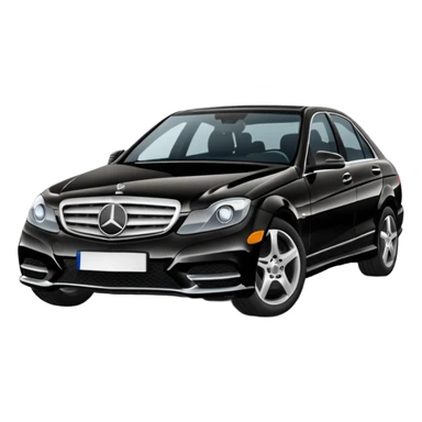 Crée-moi une voiture noire, berline, très classe Mercedes classe C. sticker