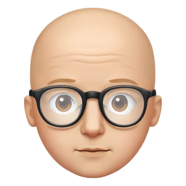 bald boy in glasses portrait sticker