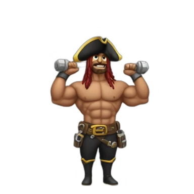 Bodybuilding Pirate with Cannons sticker