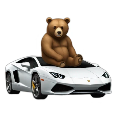  bear leaning on a lambo sticker