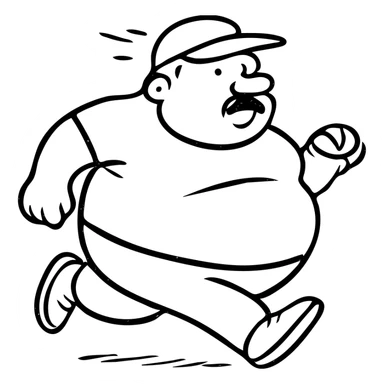 fat running man sticker