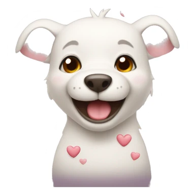 Happy animal with the little hearts sticker