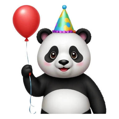 Panda with party hat and balloon sticker