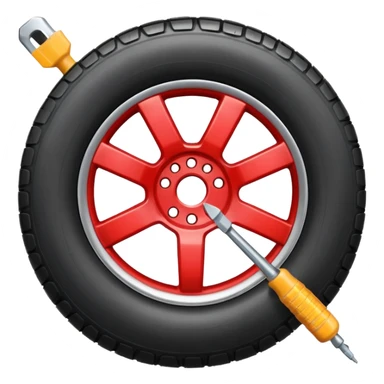 autoreifen emoji mit schraubenzieher sticker