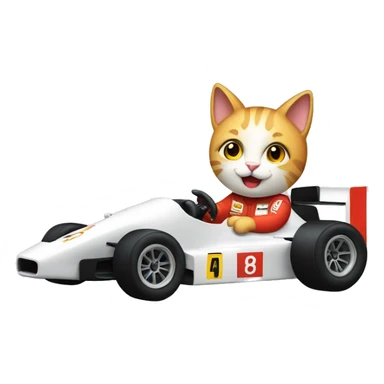 cat driving a f1 car sticker