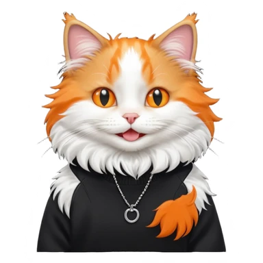 happy cat in a black balenciaga sweater sticker