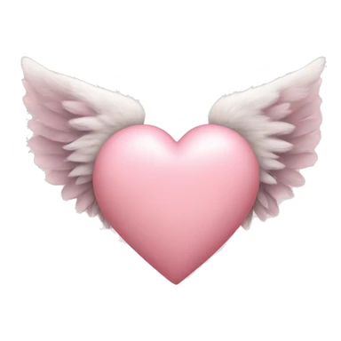 Furry Blush Pink heart with wings  sticker