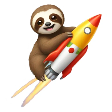 a sloth on a rocket sticker