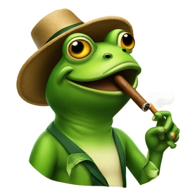 A frog smoking a cigar sticker